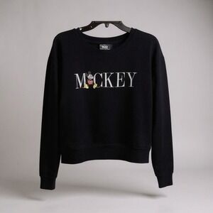 Disney Mickey Mouse Black Graphic Sweatshirt Womens Large Crewneck Pullover